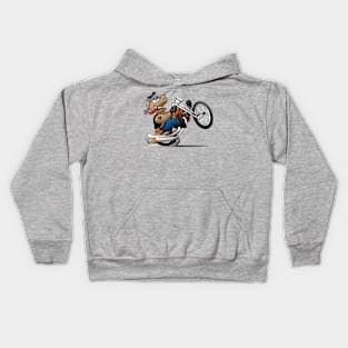 Biker Hog Motorcycle Cartoon Kids Hoodie